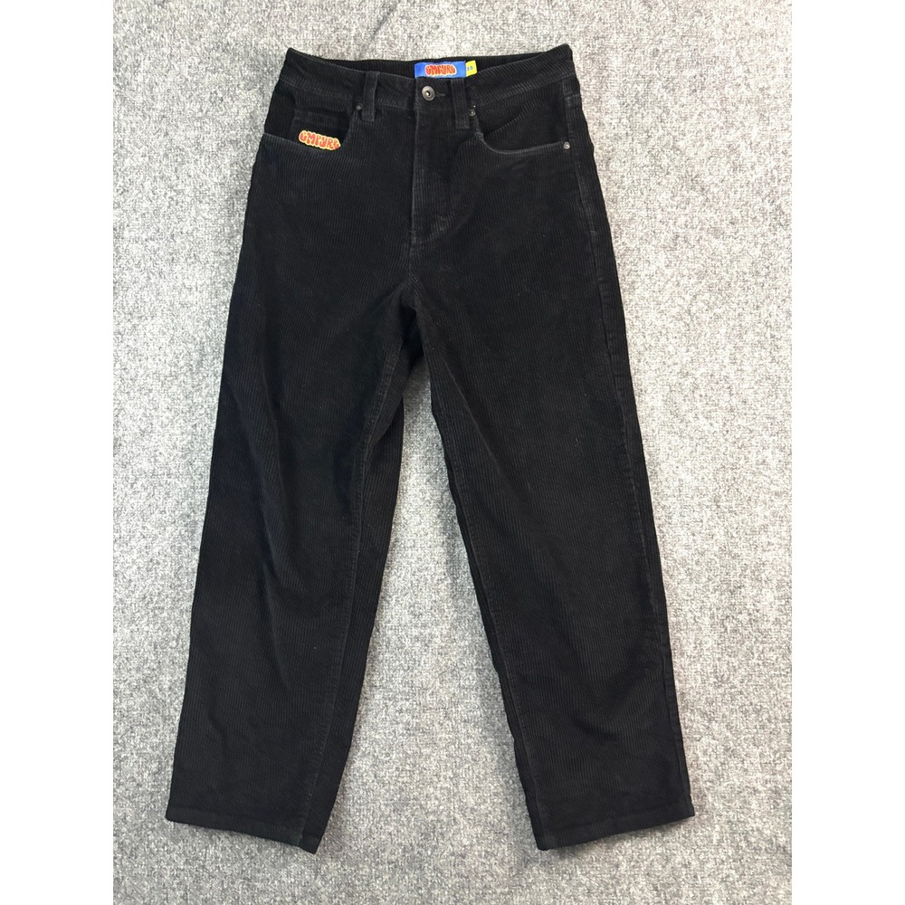 Empyre Black Corduroy Pants Women's Size 28 Y2K Skate Straight Leg